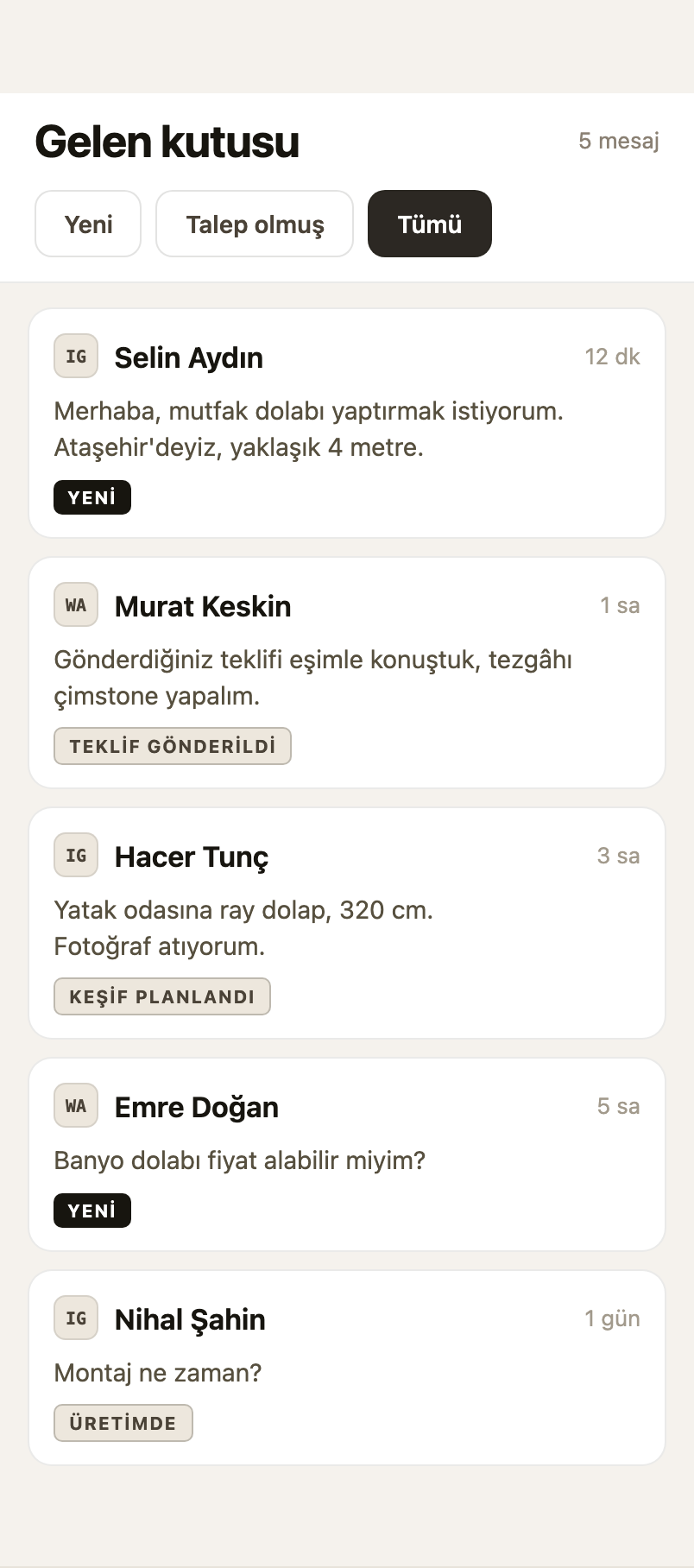 Mesajlar tek kutuda toplanır